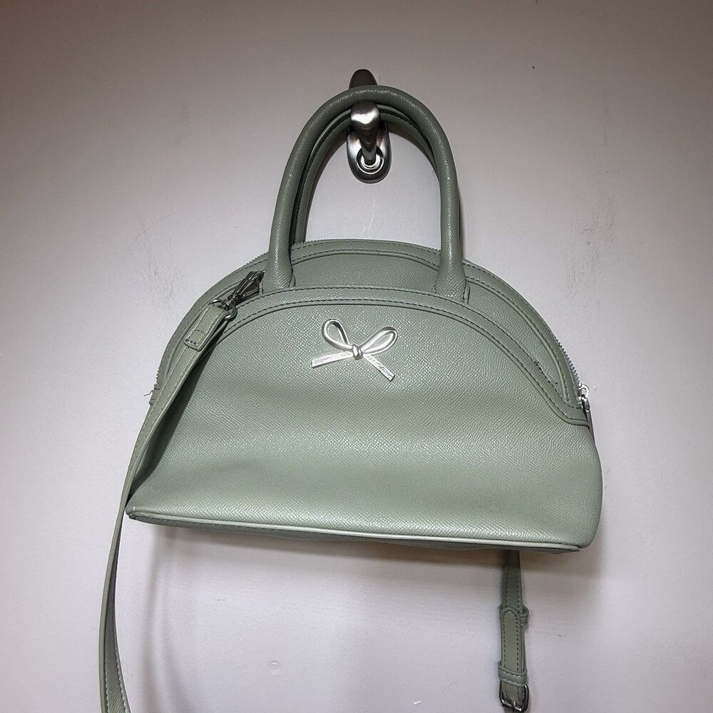 Xoholly Dome Betsey Satchel Sage Green Bow Coquette Preppy Crossbody - Picture 2 of 11